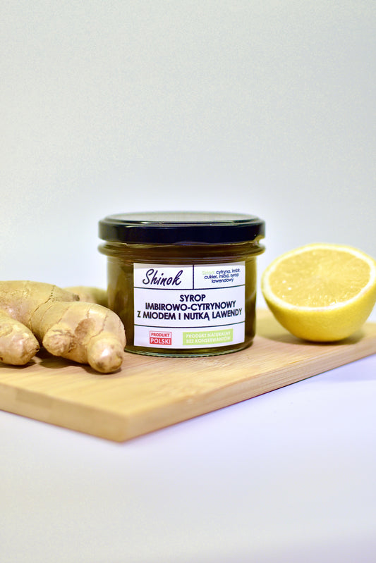 Syrop imbirowo-cytrynowy z miodem i nutką lawendy